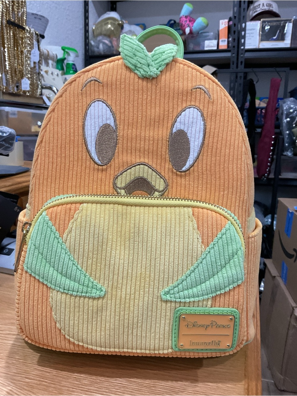 NWT Disney Parks Loungefly Orange Bird Corduroy Mini Backpack